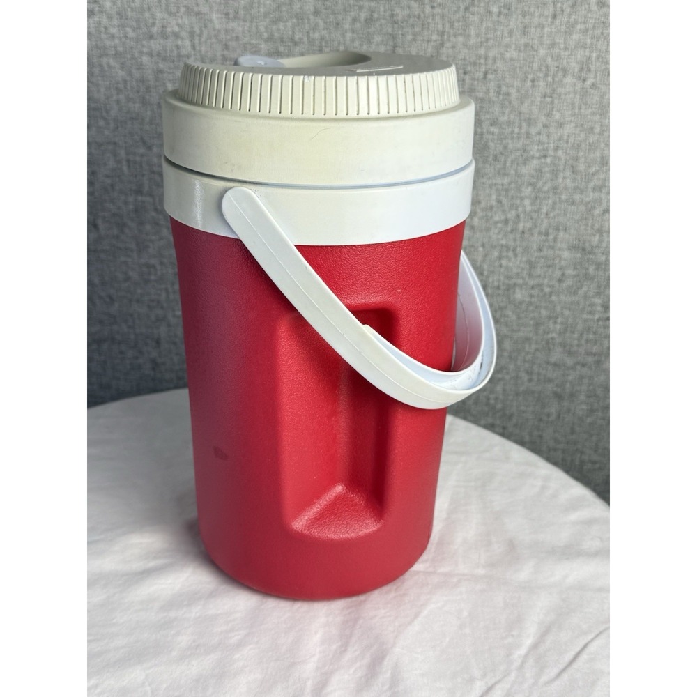 Vintage‎ Rubbermaid Thermos Jug # 1591 Made USA Red Half Gallon Drinking Spout